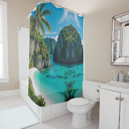 Cortina Para Box "Transforme seu banheiro com calma costeira"