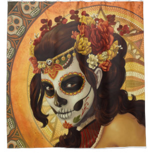 Cortina Para Box Travesseiro decorativo Dia De Los Muertos