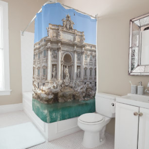 Cortina Para Box Trevi Fountain no início da manhã - Roma, Itáli