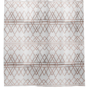 Cortina Para Box Triângulos geométricos Dourados cor-de-rosa do