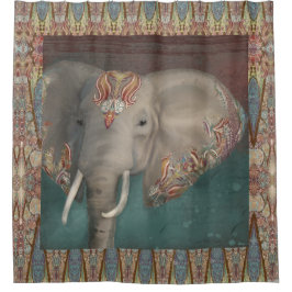Cortina Para Box Tribal Kashmir Kani Pattern Elephant Boho Bohemian