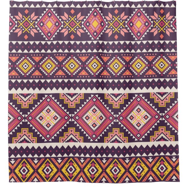 Cortina Para Box Tribal striped, padrão geométrico sem costura. (Frente)