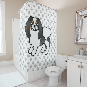 Cortina Para Box Tricolor Japonês Cartoon Dog & Paws