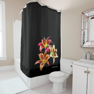 Cortina Para Box Trío Elegante de Hemerocallis Amarelas e Rosas Flo