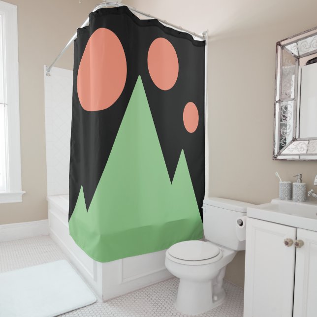 Cortina Para Box Triple Salmo Sage Mounts Abstrato Art (In Situ)