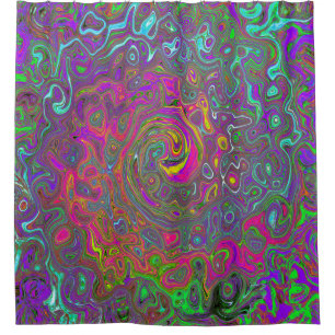 Cortina Para Box Trippy Hot Pink Abstrato Retro Liquid Swirl