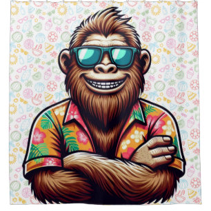 Cortina Para Box Tropical/Beach yeti/bigfoot