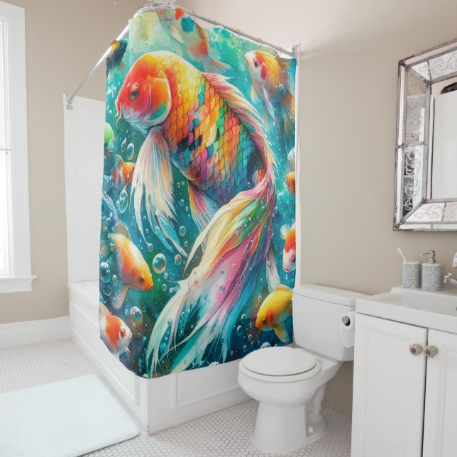Cortina Para Box Tropical Fish Shower Curtain (In Situ)