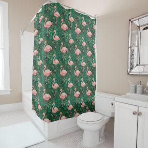 Cortina Para Box Tropical Flamingo Pattern