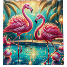 Cortina Para Box "Tropical Flamingo Piscina Party - Vibrant Retro A