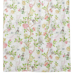 Cortina Para Box Tropical Vintage Rococo Garden Chinoiserie