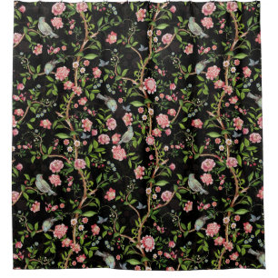 Cortina Para Box Tropical Vintage Rococo Garden Chinoiserie