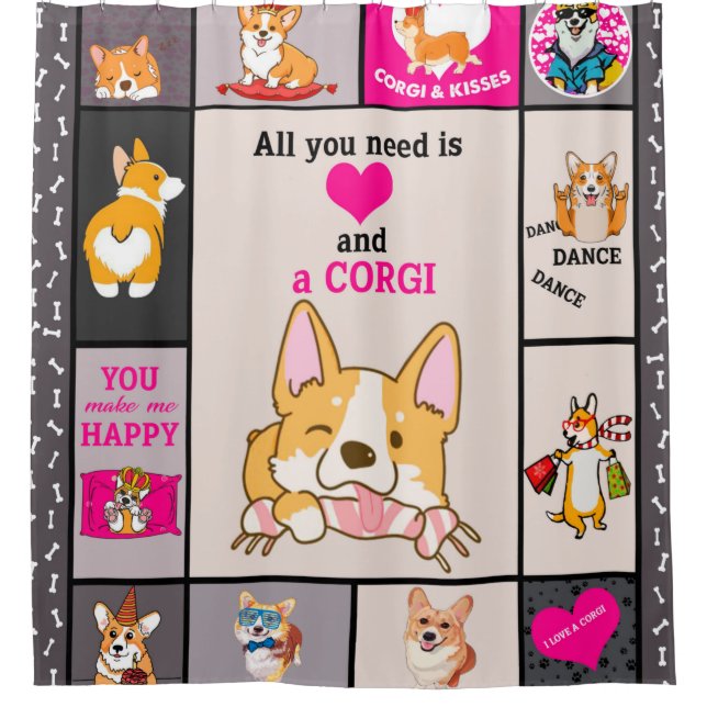 Cortina Para Box Tudo Que Você Precisa É Corgi Blanket (Frente)