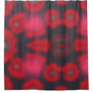 Cortina Para Box Tulipas Vermelhas abstrato nas Cortinas Chás Preta