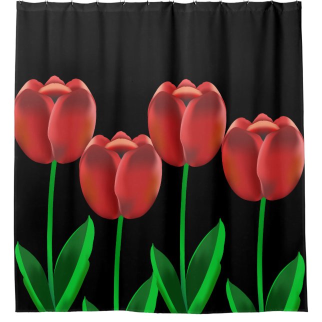 Cortina Para Box Tulipas Vermelhas Crimson (Frente)