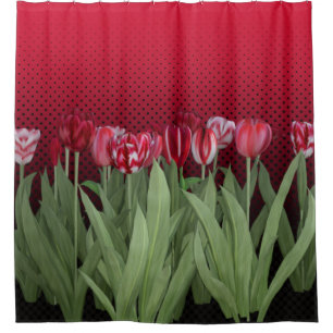 Cortina Para Box Tulipas Vermelhas no Gradiente