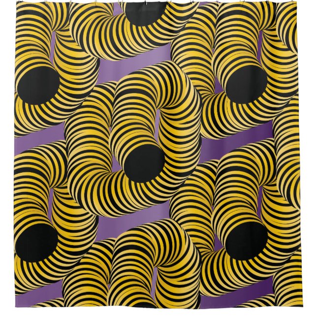 Cortina Para Box Túnel Abstrato Gradiente Amarelo Preto Roxo (Frente)