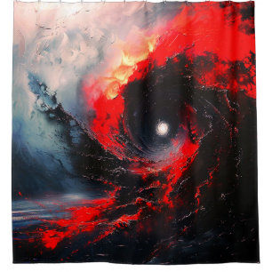 Cortina Para Box Turbilhão Vermelho Surreal da Tempestade