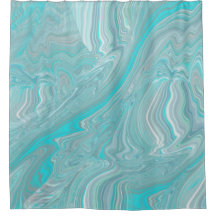 Turquesa White Marble Abstrato Art