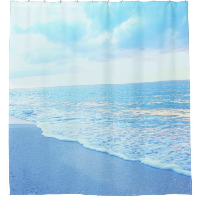 Cortina Para Box Turquoise Blue Beach Chá Cortina (Frente)