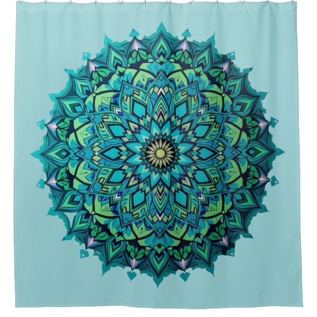 Cortina Para Box Turquoise Mandala (Frente)