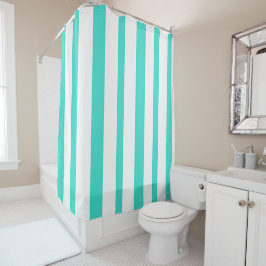 Cortina Para Box Turquoise White Summer Stripes