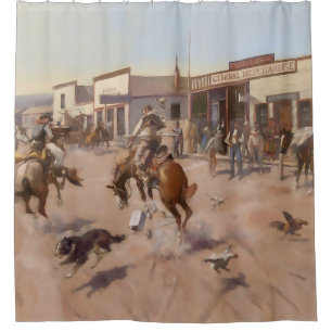 Cortina Para Box “Um Dia Tranquilo em Utica” por Charles M Russell
