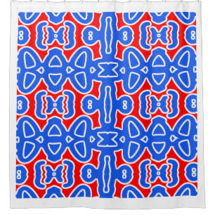 Cortina Para Box Um elegante design clássico vermelho-azul sem cost