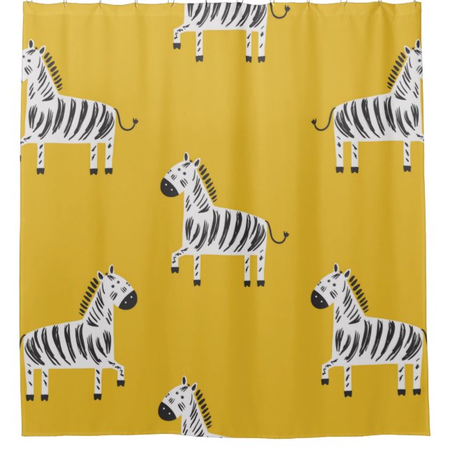 Cortina Para Box Um padrão perfeito para crianças com zebras (Frente)