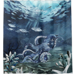 Cortina Para Box Um polvo no mar profundo