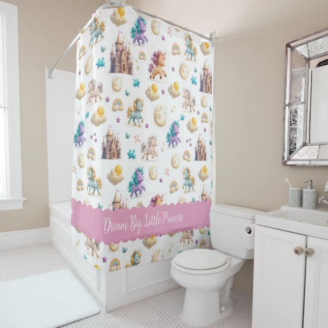 Cortina Para Box Unicorns & Fairytale Castle - Fantasy Design (In Situ)