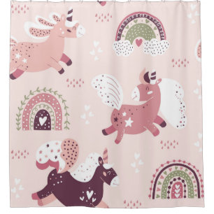 Cortina Para Box Unicorns Rainbows: Fundo Mágico Pastel.
