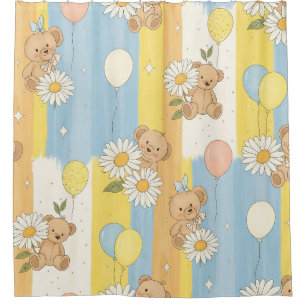 Cortina Para Box Urso de Pelúcia Jardim Padrão Daisy (12)