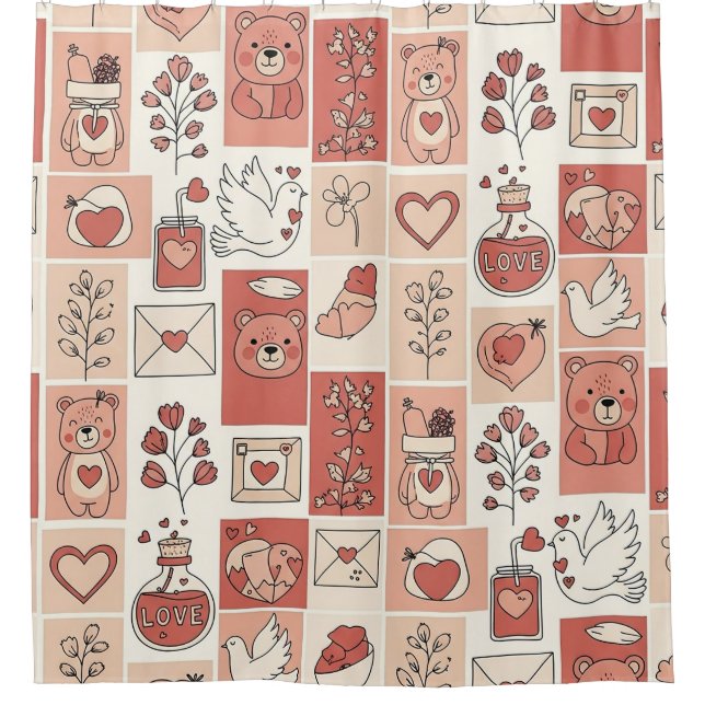 Cortina Para Box Urso Fofo - Floresta de Pastéis Suaves (6) (Frente)