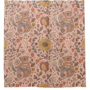 Cortina Para Box Urso Fofo - Floresta de Pastéis Suaves (7)
