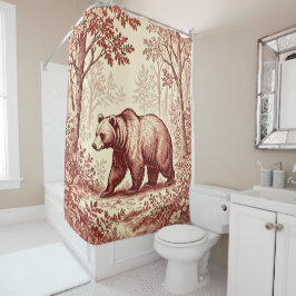Cortina Para Box Urso no Toile Florestal