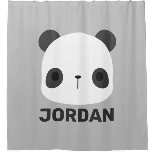 Cortina Para Box Urso Panda Bonito com Nome Personalizado (Frente)