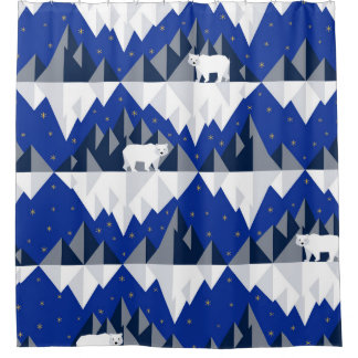 Cortina Para Box Urso Polar no Padrão Iceberg Sem Olhos.
