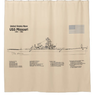Cortina Para Box USS Missouri - Entregar Planos de Esquema SD
