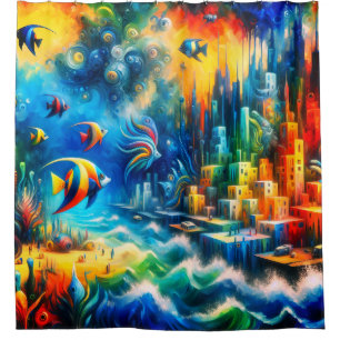 Cortina Para Box "Utopia Submersa: Atlantis Reimaginada"