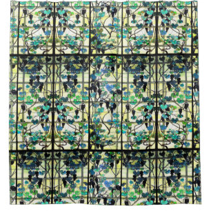Cortina Para Box Uvas do vinhedo do vitral de Nouveau Tiffany da