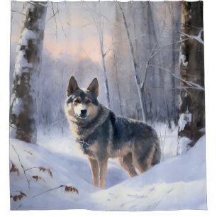 Cortina Para Box Vallhund Sueco Deixe Nevar Natal