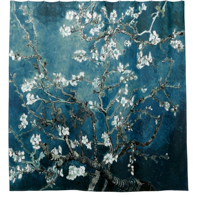 Cortina Para Box Van Gogh Almond Blossoms : Teal Escuro (Frente)
