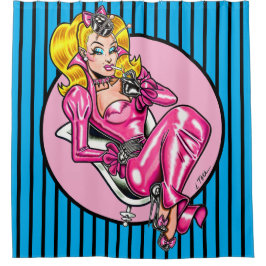 Cortina Para Box Vana DeVinyl™/Bonito em borracha rosa