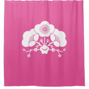 Cortina Para Box Várias flores de ameixa