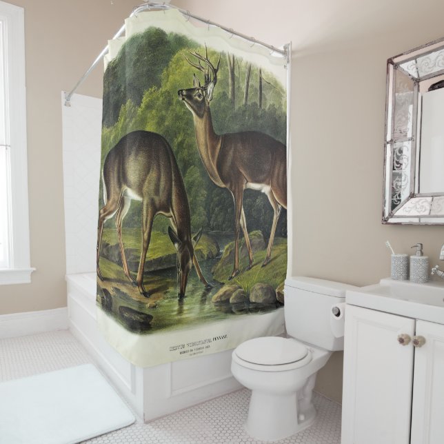 Cortina Para Box Veado comum (branco) - Quadrupedes de Audubon (In Situ)
