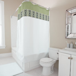 Cortina Para Box Verde Azul Moderno Padrão