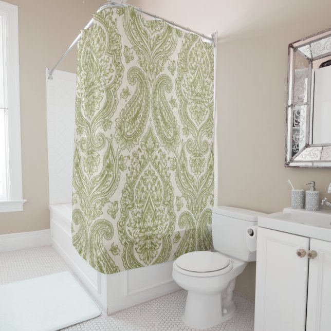 Cortina Para Box Verde Damask (In Situ)