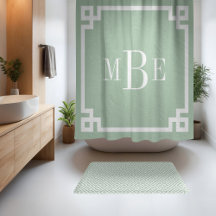 Verde Salvia e Chave Grega Branca | Monogramada