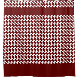 Cortina Para Box Vermelho Escuro e Branco Ondas Nitidas Modernas